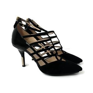 Burak Uyan | Black Caged Leather Heels